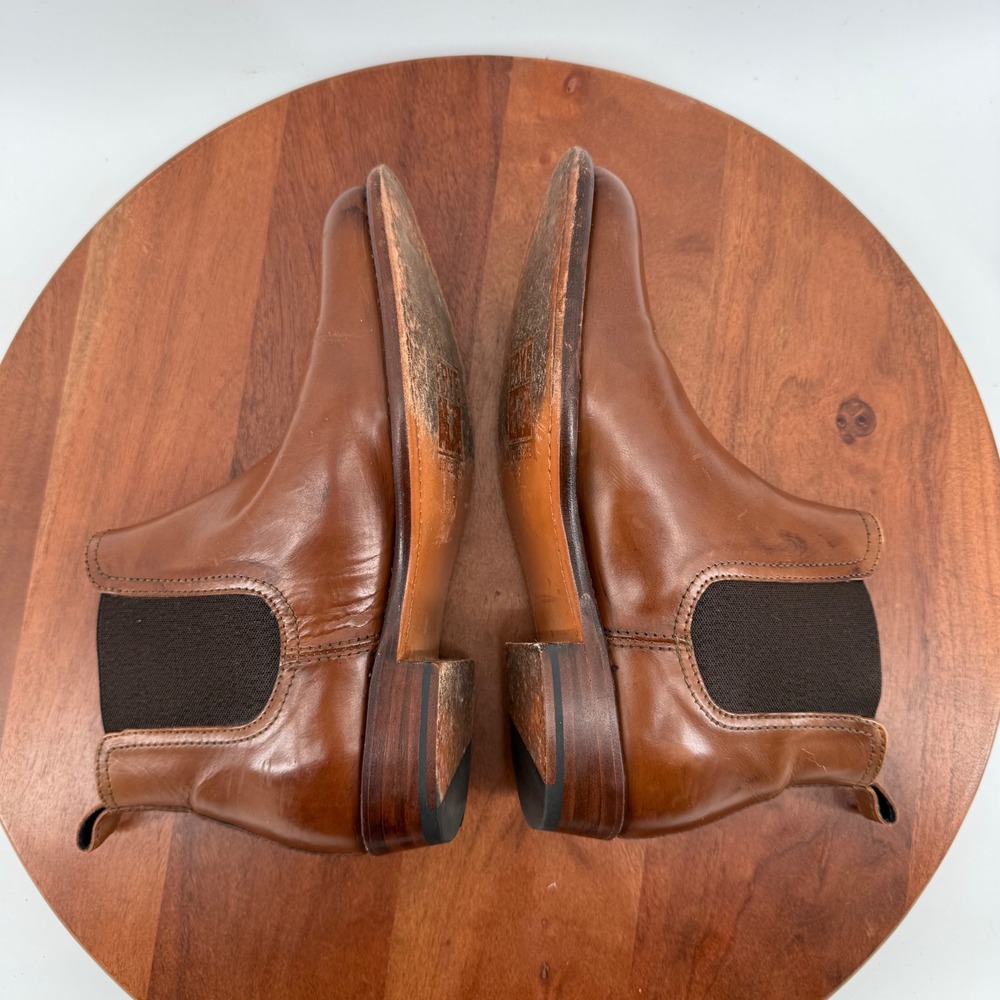 Frye Chelsea Boots Cognac Brown Leather Goodyear Welt Made in Spain Women 6 - Picture 7 of 11